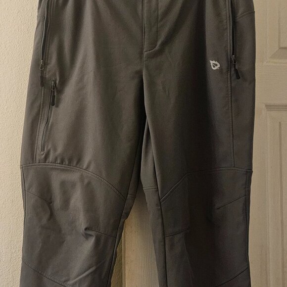 Baleaf Olive Green Hiking Camping pants pockets water resistant fleece lined XXL - Picture 6 of 11